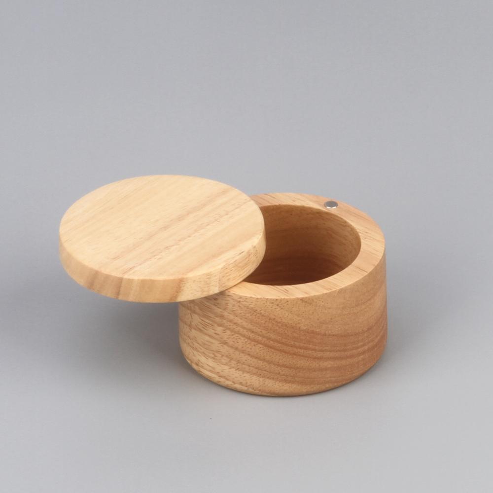 2022 Laser Customized Wood Salt Cellar Bamboo Salt Box