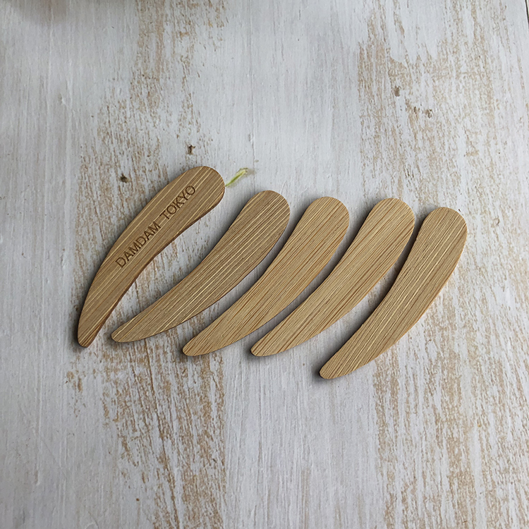 Wholesale Eco-friendly Reusable Small Moso Bamboo Cream Spatula Natural Cosmetic Spoon Laser Engraved Logo Makeup Tools