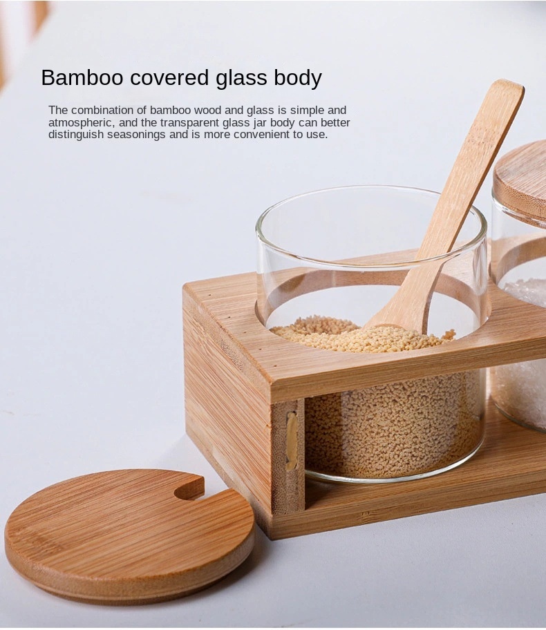 Square glass food storage jar