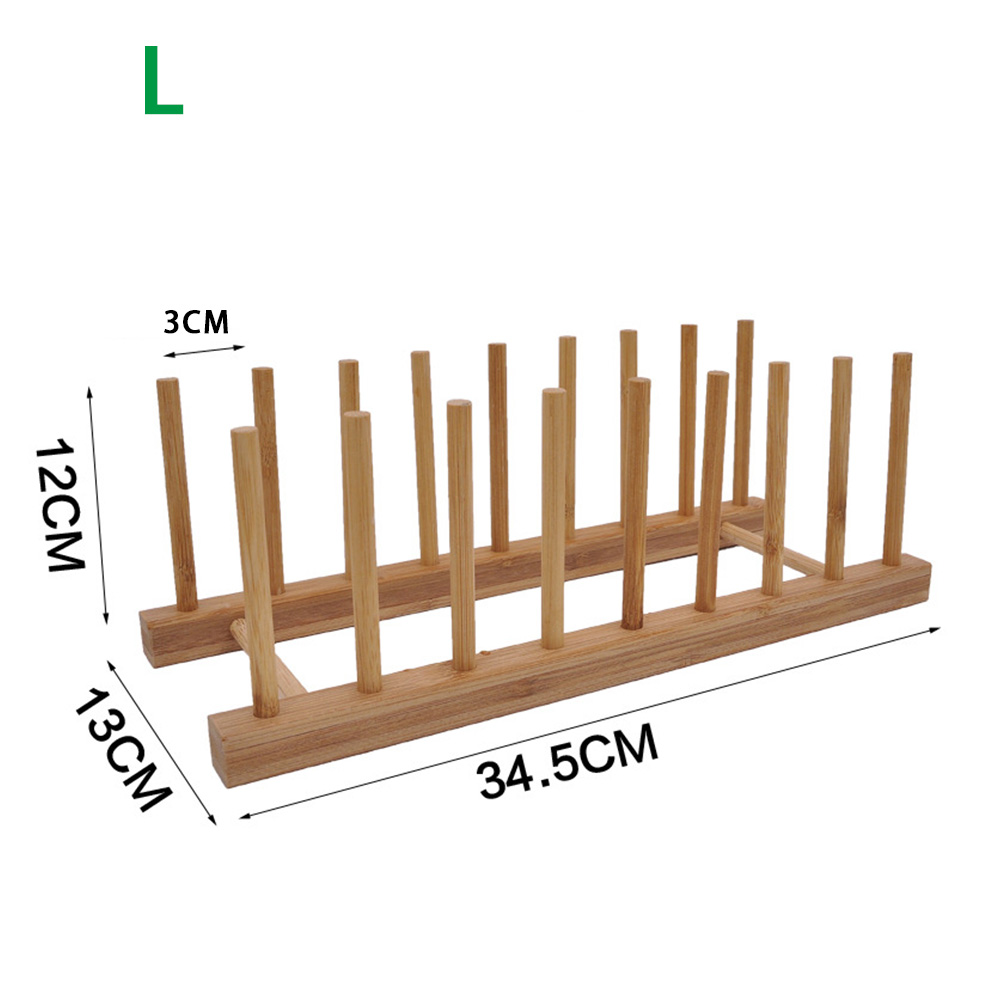 Kitchen Storage Cabinet Bamboo Organizer Rack Stand Dish Plate Book Bowl Cup Pot Lid Cutting Folding Rack Home