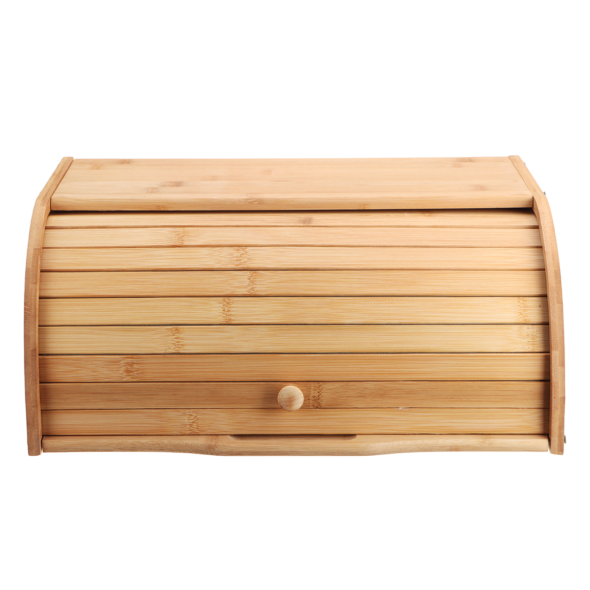 Natural Kitchen Food Storage Roll Top Countertop Bamboo Bread Bin Box with 1-3L Capacity American Style