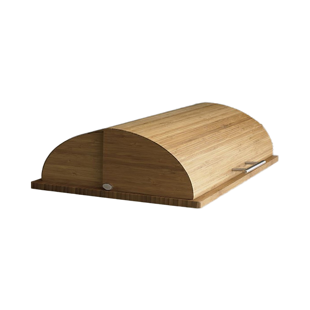 Modern Bamboo Wooden Roll Top Bread Box Portable Counter Organizer for Kitchen Storage Freshness Preservation for Bakery Use