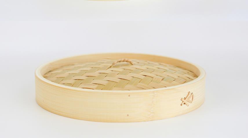 Eco Friendly Custom Logo Healthy Cooking Dumpling Dim Sum Bamboo Steamer With 2 Tier Basket and Lid