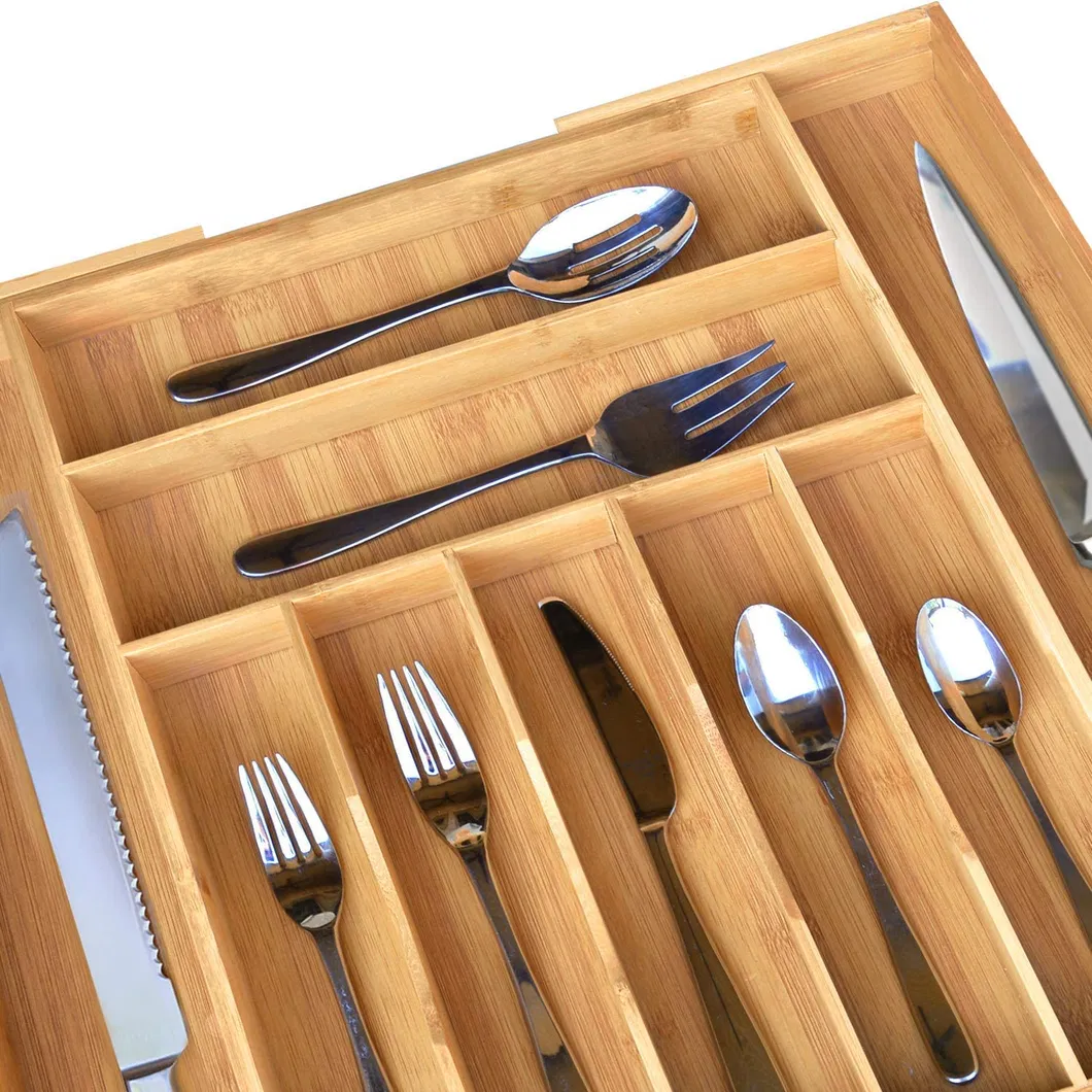 Stylish Bamboo Cutlery Organizer Tray for Contemporary Kitchens