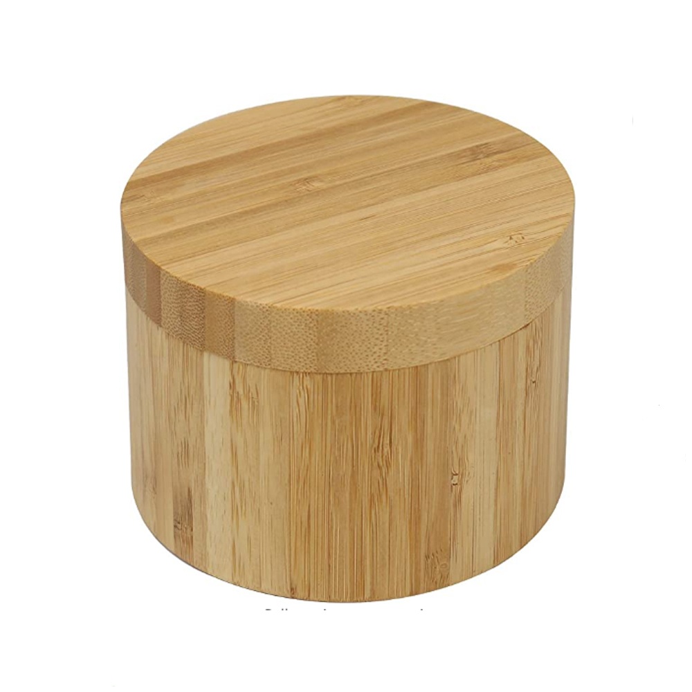 Bamboo Salt Cellar Salt Container Storage Box Spice Box Salt Bowl