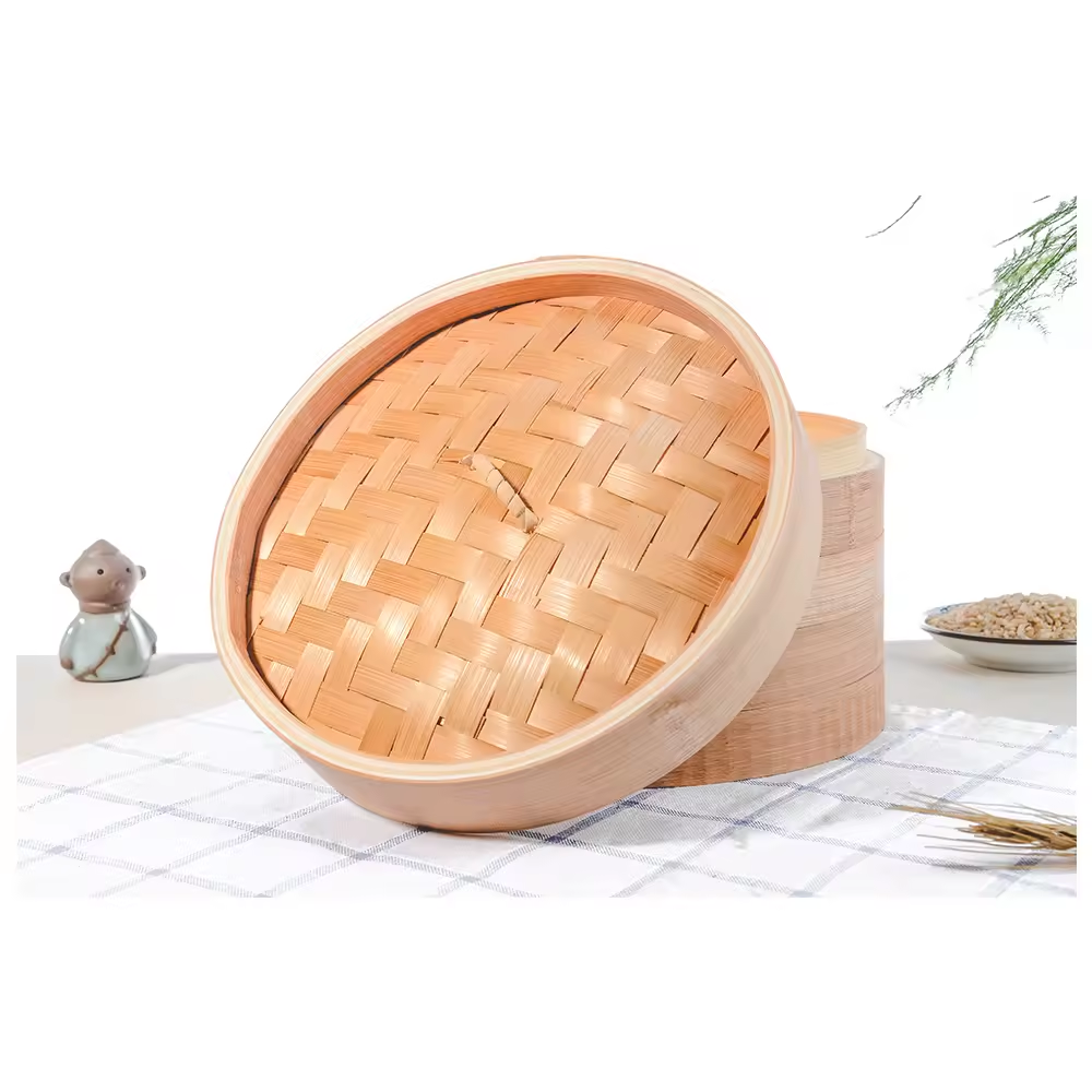 Food Steamers Bamboo Kitchen Sum Steamer Basket 100% Natural Bamboo Steamer