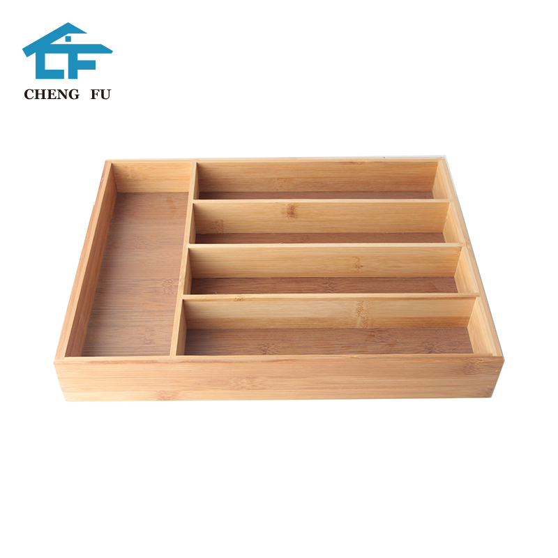 Manufacturer Wood Kitchen Utensils Drawer Organizer Bamboo Cutlery Tray