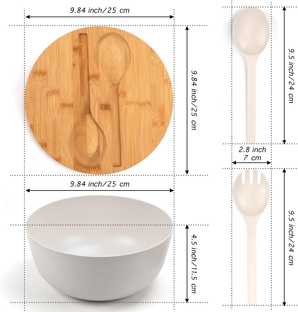 Salad bowl set detail 4