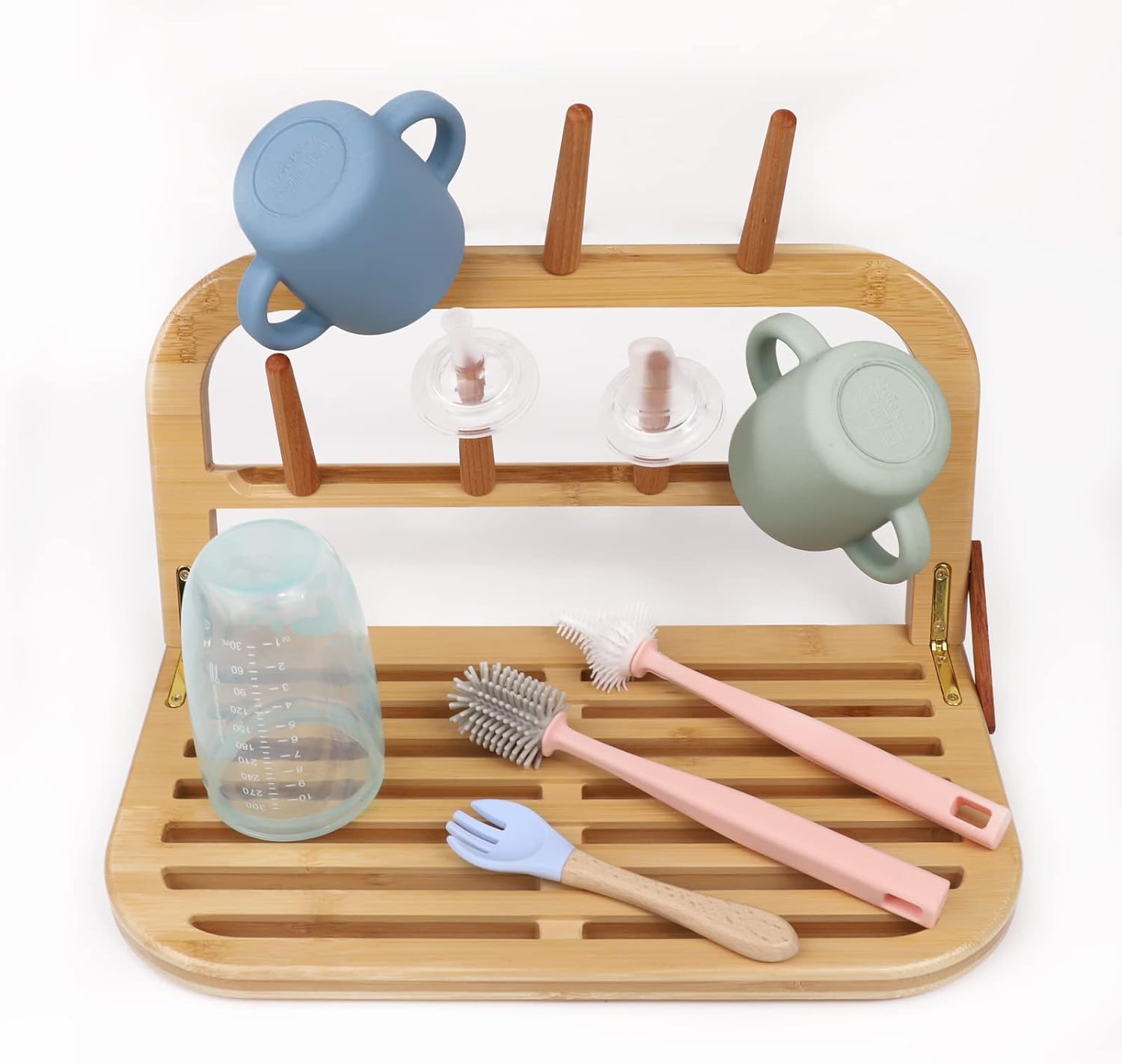Modern Bamboo Dish Cup Drying Rack Storage Holder Home Kitchen Bowl Drain Rack Cup Plate Organizer