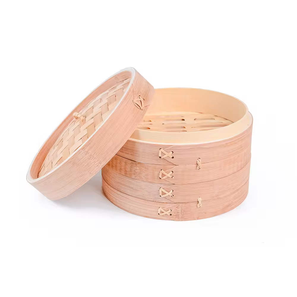 Food Steamers Bamboo Kitchen Sum Steamer Basket 100% Natural Bamboo Steamer