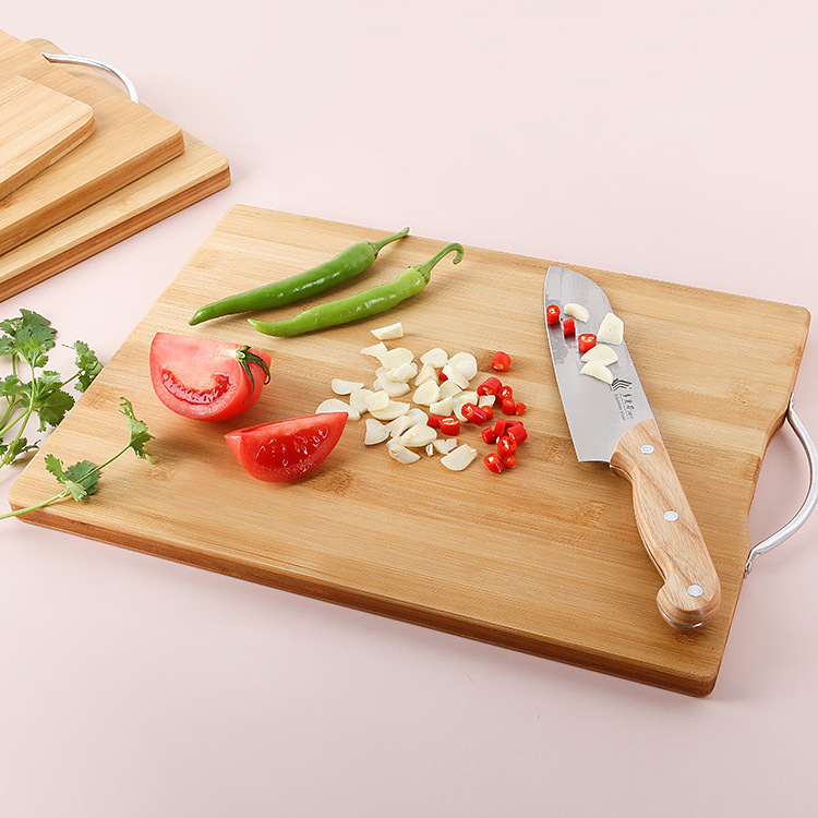 Customizable Eco-Friendly Wooden and Bamboo Cutting Block Rectangle Chopping Board with Handle for Household Use for Christmas