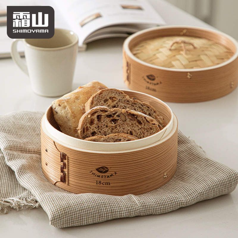 SHIMOYAMA Chinese Bamboo Steamers Basket For Dim Sum Soup Dumpling Cooking Bamboo Steamer