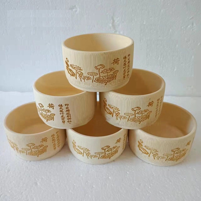 Natural Bamboo Bowl Salad &amp; Fruit Bowl Eco-Friendly Handmade Tableware Non-Toxic &amp; Lacquer-Free, OEM/ODM Wholesale