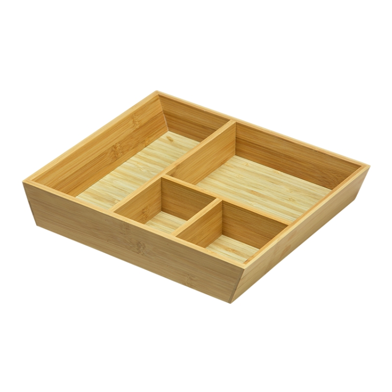 Bamboo Kitchen Cutlery Tray Utensil Drawer Organizer Storage with Dividers