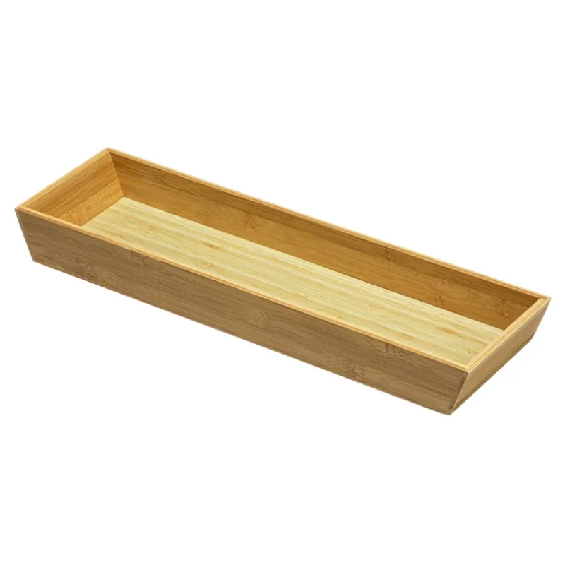 Bamboo Cutlery Tray Organizer with 8 Compartments Divider Cutlery Drawer Wooden Drawers for Kitchen
