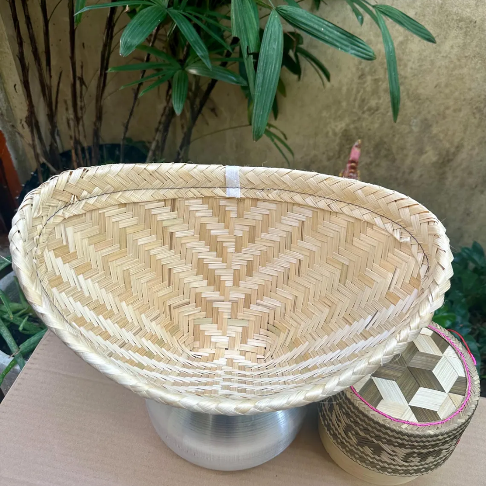 Traditional Handwoven Bamboo Food Steamer Basket / Natural Steaming Pot for Sticky Rice, Dim Sum, and Vegetables