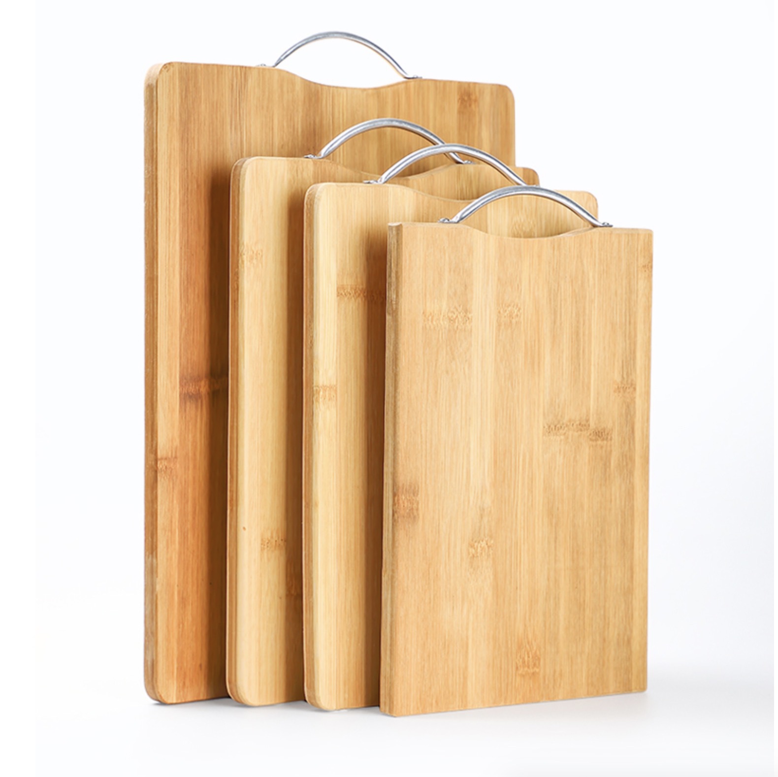 Custom Wholesale Large Kitchen Vegetable Meat Bamboo Wood Wooden 3 Piece Chopping Cutting Blocks Board Set of 3 With Handle