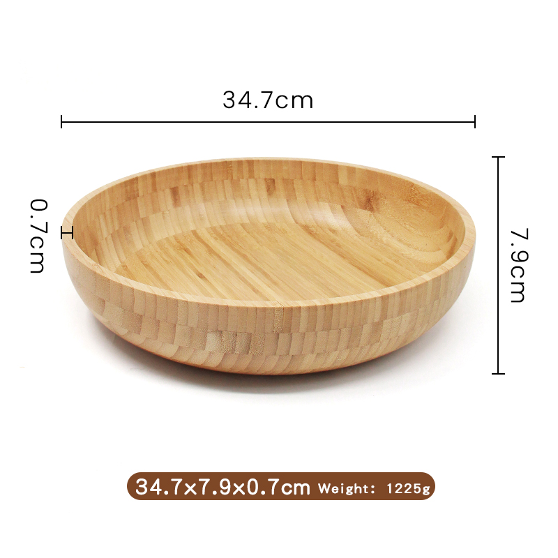 Wholesale 100% Natural Bamboo Salad Bowl Handmade Customized round Bowl for Fruit Polished Kitchenware Sustainable Option