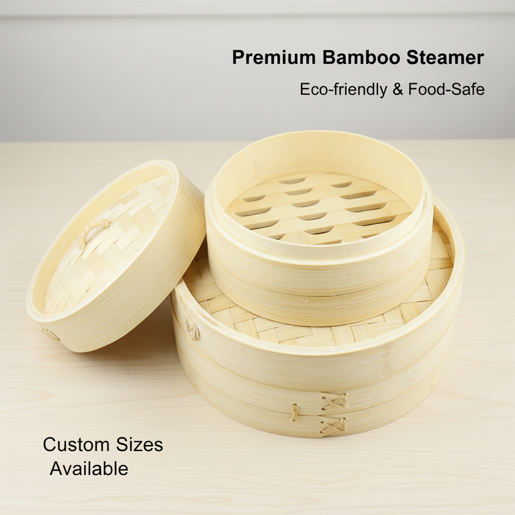 Custom Food Steamer Bamboo Kitchen Snack Steamer 100% Natural Bamboo Steamer