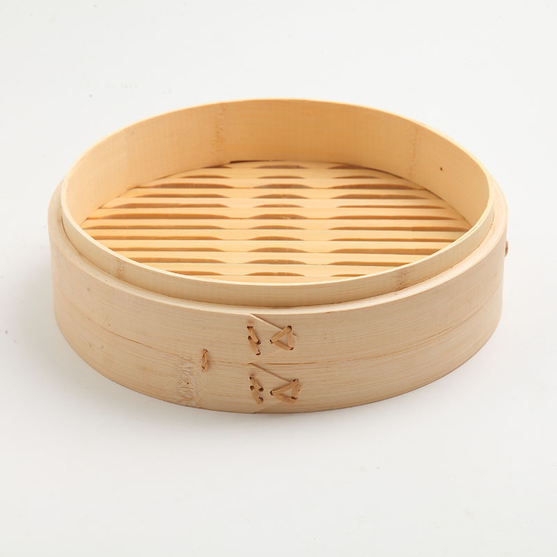 Traditional Oriental Style Natural Bamboo Steamer Basket Set with Bamboo Chopsticks for Dim Sum Vegetable Steamers