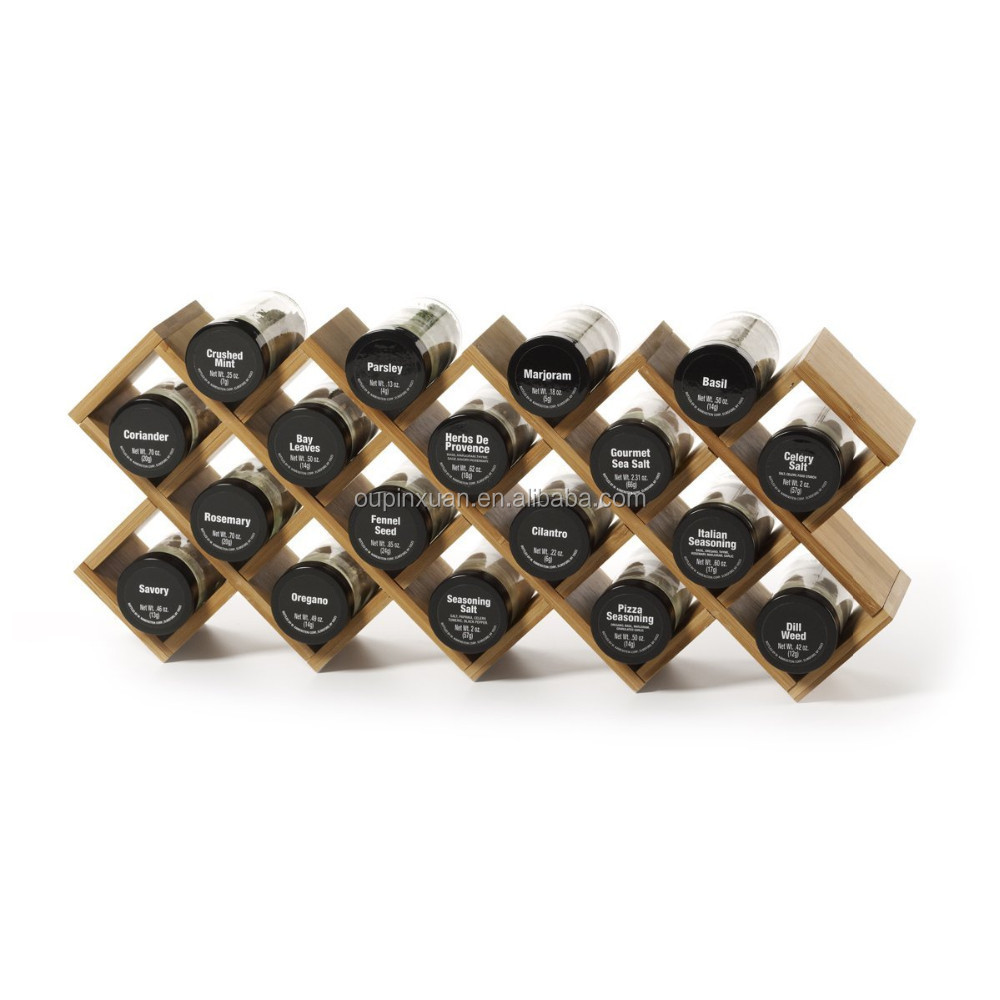 2015 High Quality Hot Selling Bamboo Spice Rack Kitchen Spice Storage Spice Organization