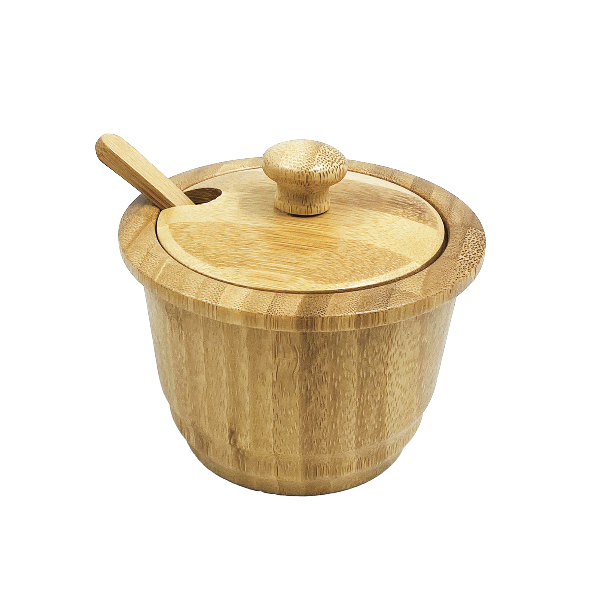 Swivel Magnetic Lid 3 Compartments Eco-Friendly Bamboo Spice Jars Salt Cellar Spice Box Sealed Storage with Spoon