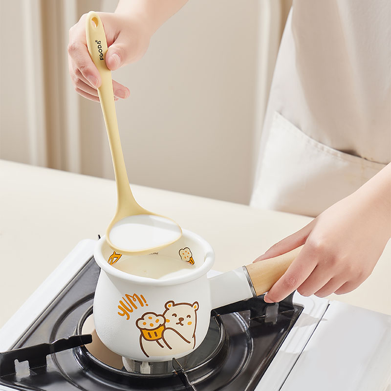 Eco-Friendly Kitchen Utensils Set Heat Resistant Bamboo Spatula Ladle Spoon Turner Non-Stick Cooking Tools Food Grade Silicone