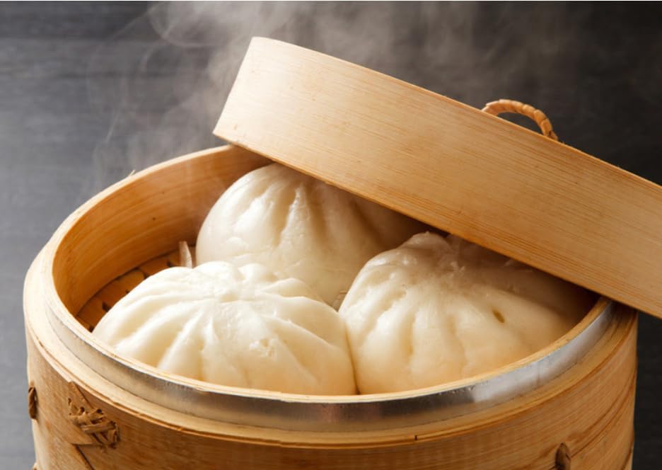 10-Inch Handmade Bamboo Steamer Basket 2-Tier Traditional Design for Induction Gas Wood Stainless Steel Glass Pot for Dumplings