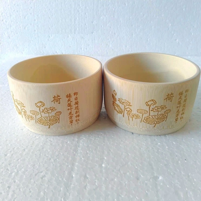 Natural Bamboo Bowl Salad &amp; Fruit Bowl Eco-Friendly Handmade Tableware Non-Toxic &amp; Lacquer-Free, OEM/ODM Wholesale