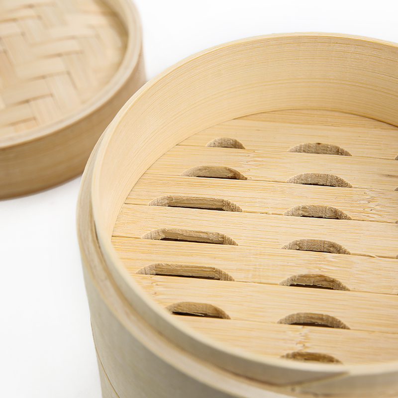 2 Tier Mini Bamboo Rice Bamboo Steamer 10inch with Custom Packing Bamboo Steamer