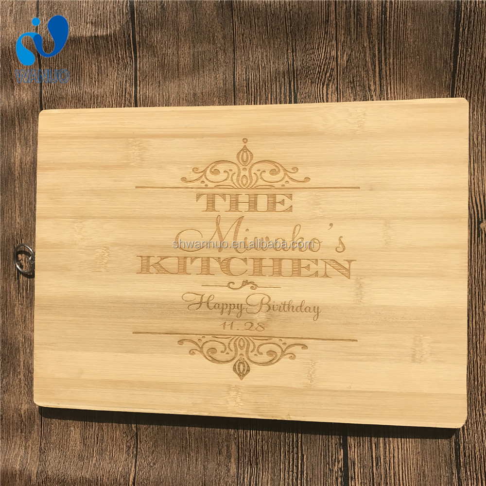 WanuoCraft Custom Logo Cheese Board Charcuterie Board Bamboo Chopping Blocks Wooden Cutting Board Set with Handle for Kitchen