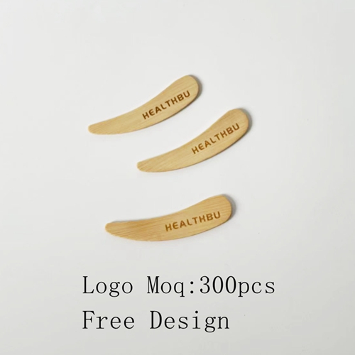 Logo-Printed Polished Smooth Wooden Bamboo Waxing Facial Spatula Scraper on Sale Makeup Tools