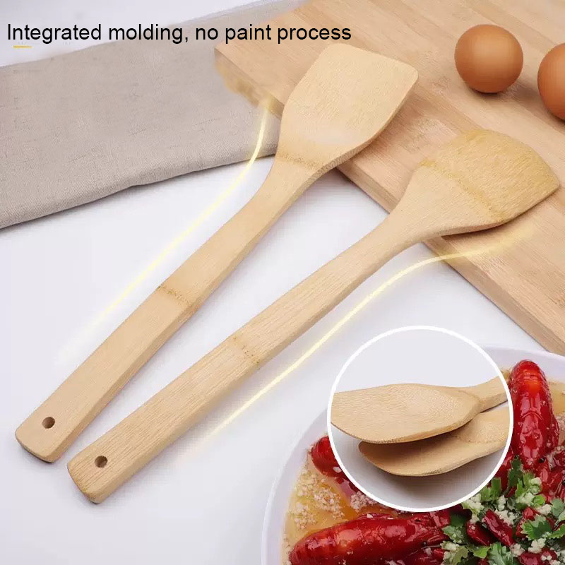 Wholesale Non Stick Cooking Accessories Solid Slotted Spoon Turner Kitchen Utensils Nan Bamboo Spatula