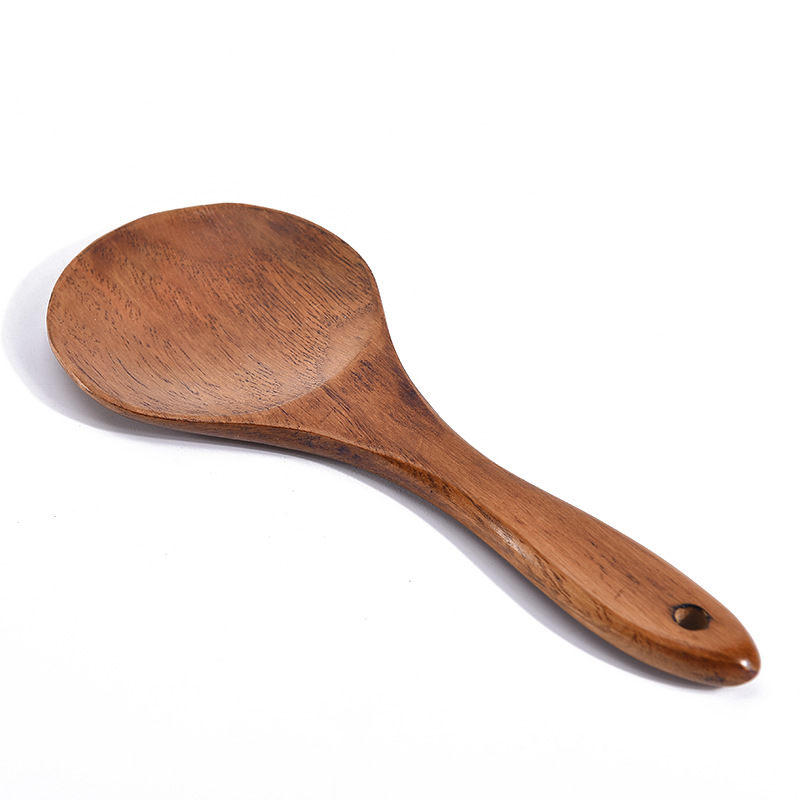 Non Stick Chinese Regular Size 200mm Natural Bamboo Wooden Cooker Serving Paddle Rice Spoon