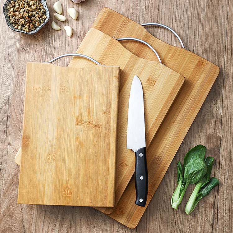 Eco-friendly Reversible Kitchen Bamboo Cutting Board Charcuterie Board Cutting Board with Handle