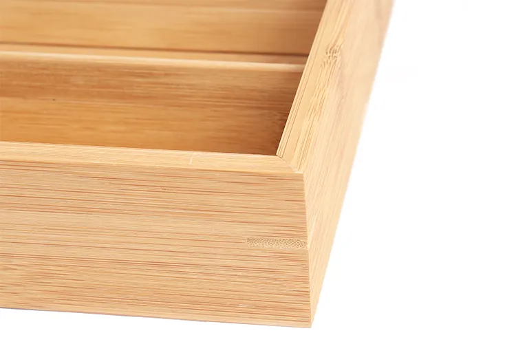 Bamboo Silverware Drawer Organizer Kitchen Utensil Holder and Cutlery Tray with Divider