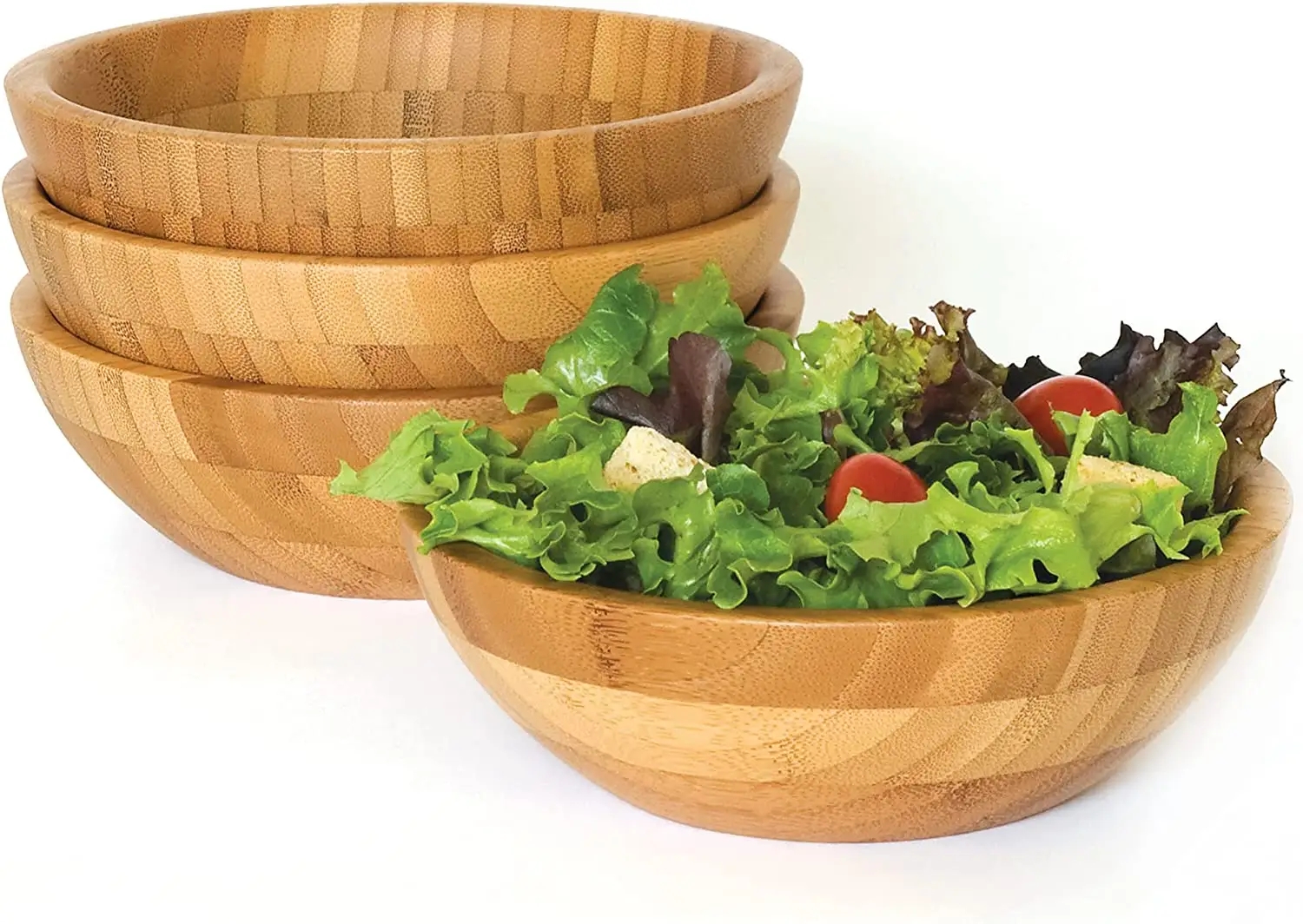 Wholesale 1000ml Biodegradable Bamboo Bowls Custom Eco-Friendly Banquet Fruit Salad Pasta Dishes for Home Baby Restaurant Hotel