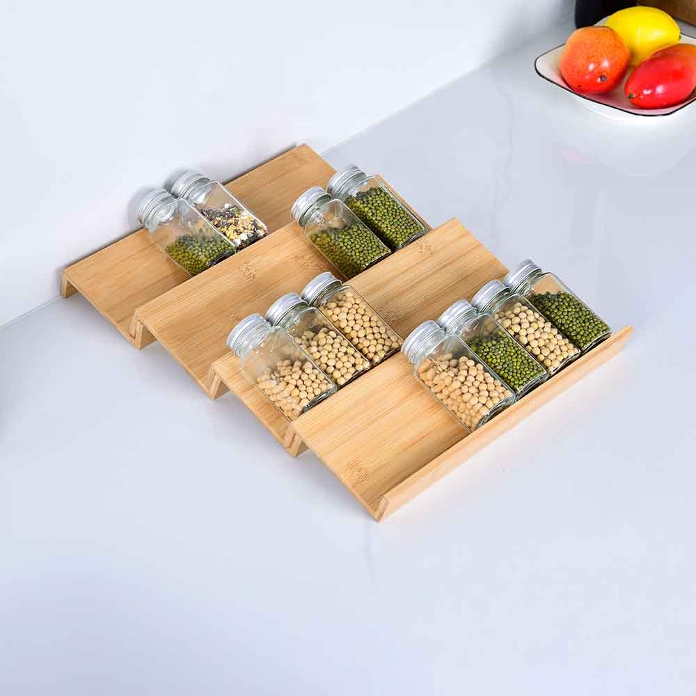 Stackable Spice Drawer Organizer Wooden Spice Rack Spice Rack Organizer Kitchen Accessory