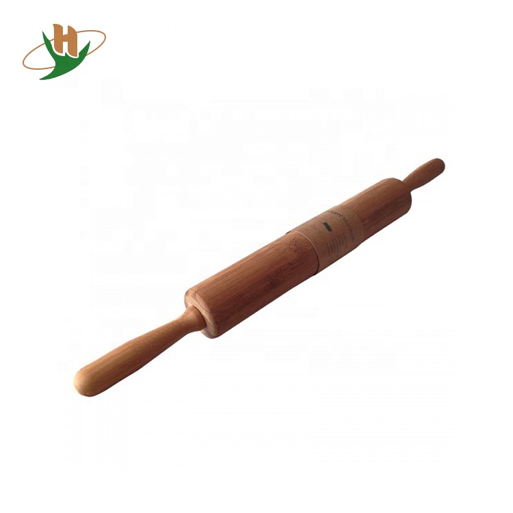 Custom Traditional Wooden Bamboo Dumpling Rolling Pin with Easy Roll Bearings