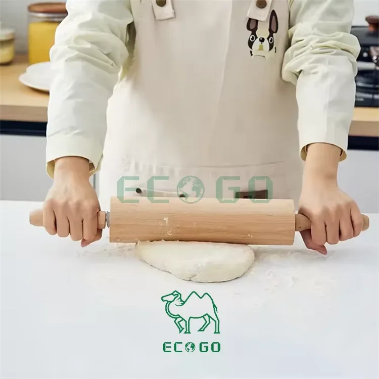 Factory Supply Hot Sale Custom High Quality Large Size Handle Detachable Bamboo Rolling Pin for Kitchen Baking
