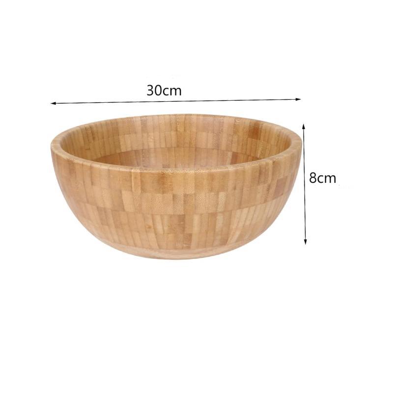 WOQI Custom Catering Equipment Health and Natural Customize Round Bamboo Furit and Salad Bowl