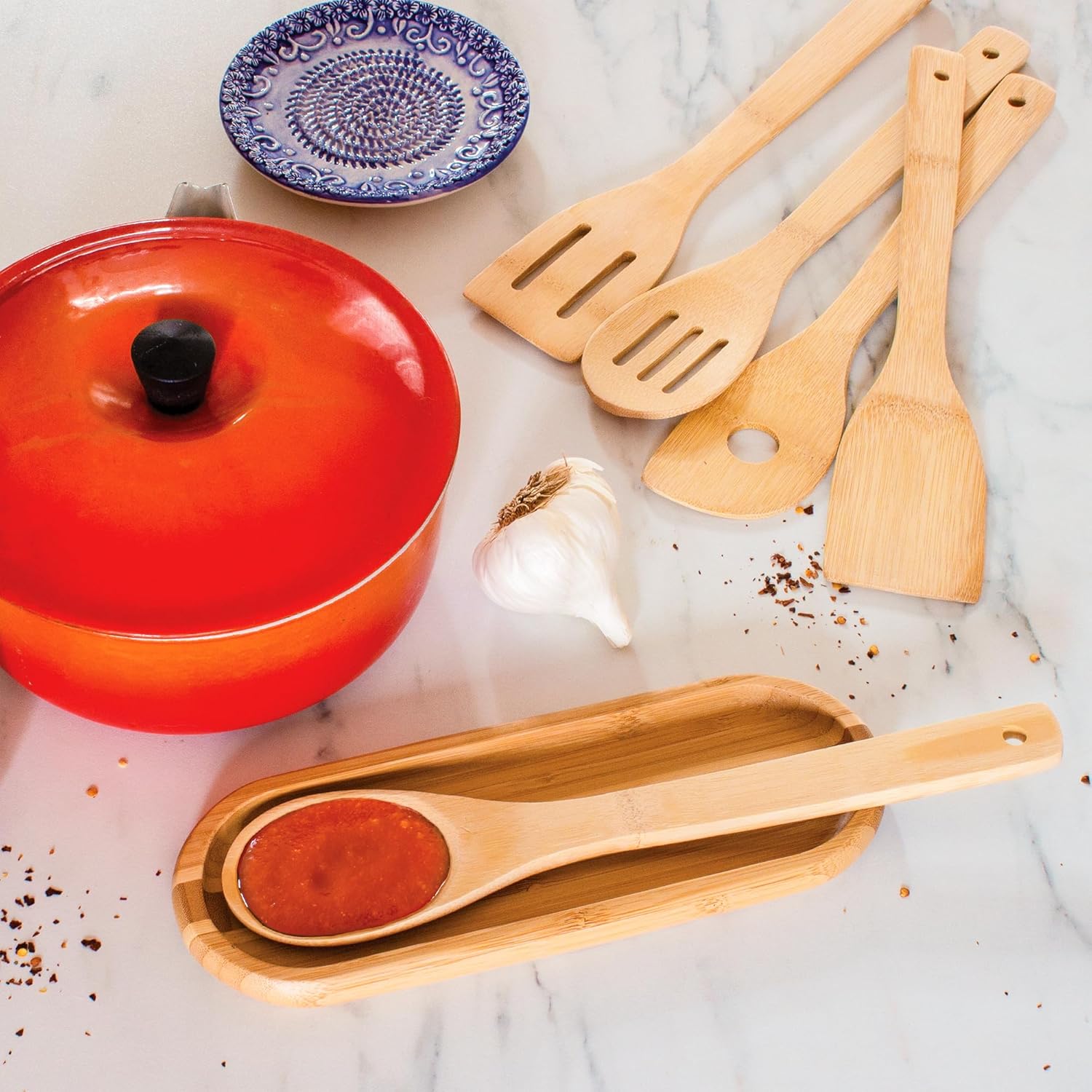 Natural Healthy Organic Bamboo Cooking Sets Bamboo Utensils No Plastic No Petrochemicals No Varnishes
