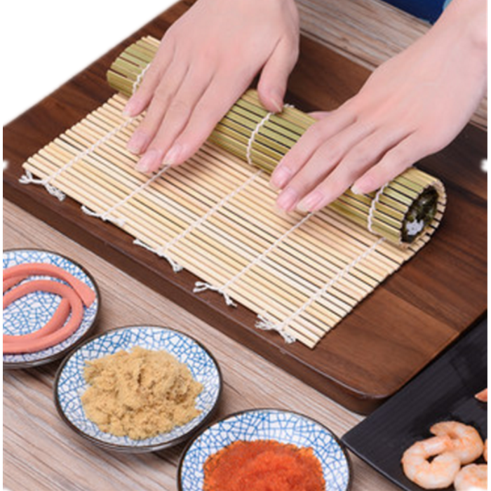 Bamboo Sushi Roller Mat Sushi Rolling Kit Set Sushi Bazooka Sushi Knife Rice Spreader &amp; Paddle Bamboo Chopsticks &amp; Holder