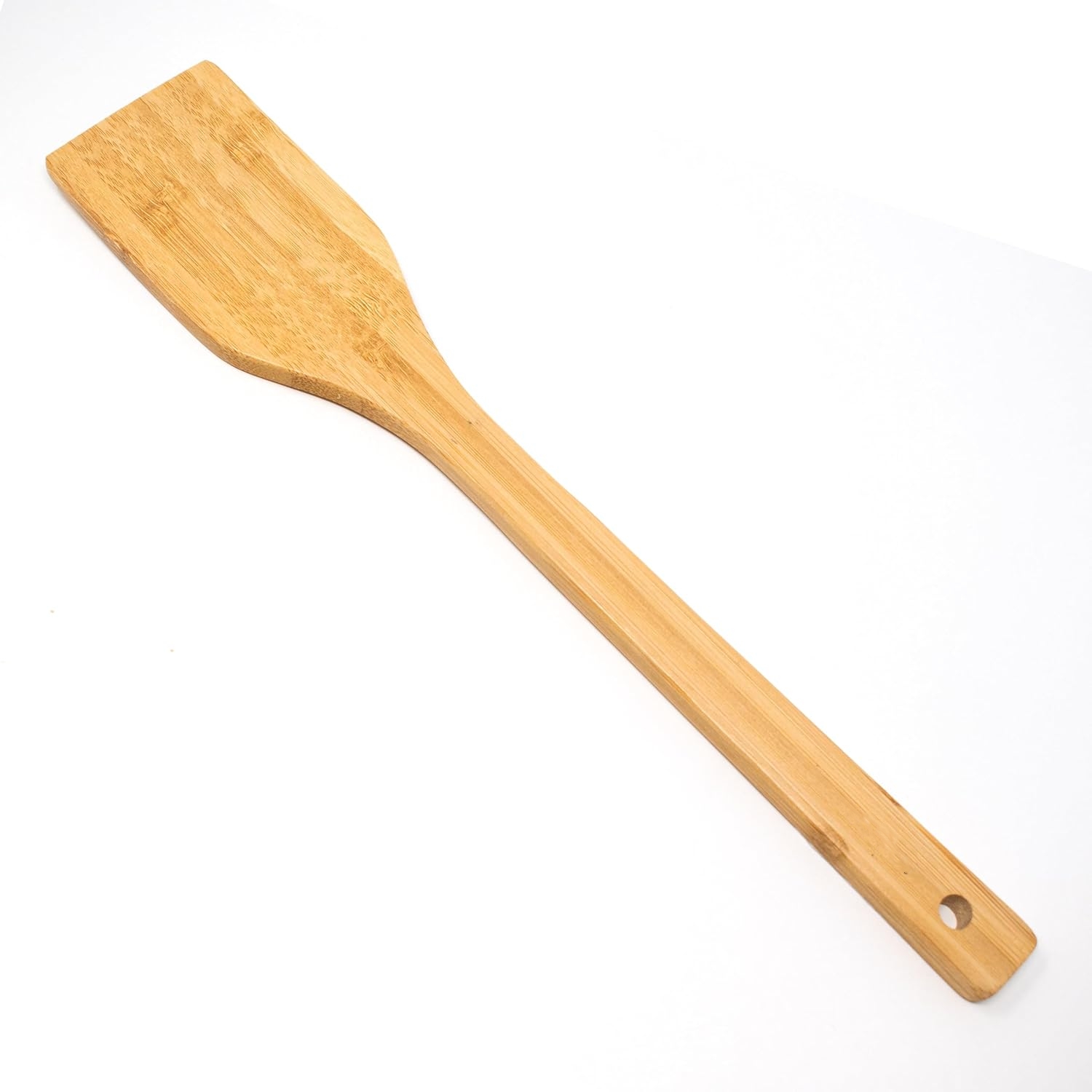 Natural Bamboo Cooking Spatula for Non-Stick Frying Pans with Long Handle Lightweight Food Safe &amp; Dishwasher Safe