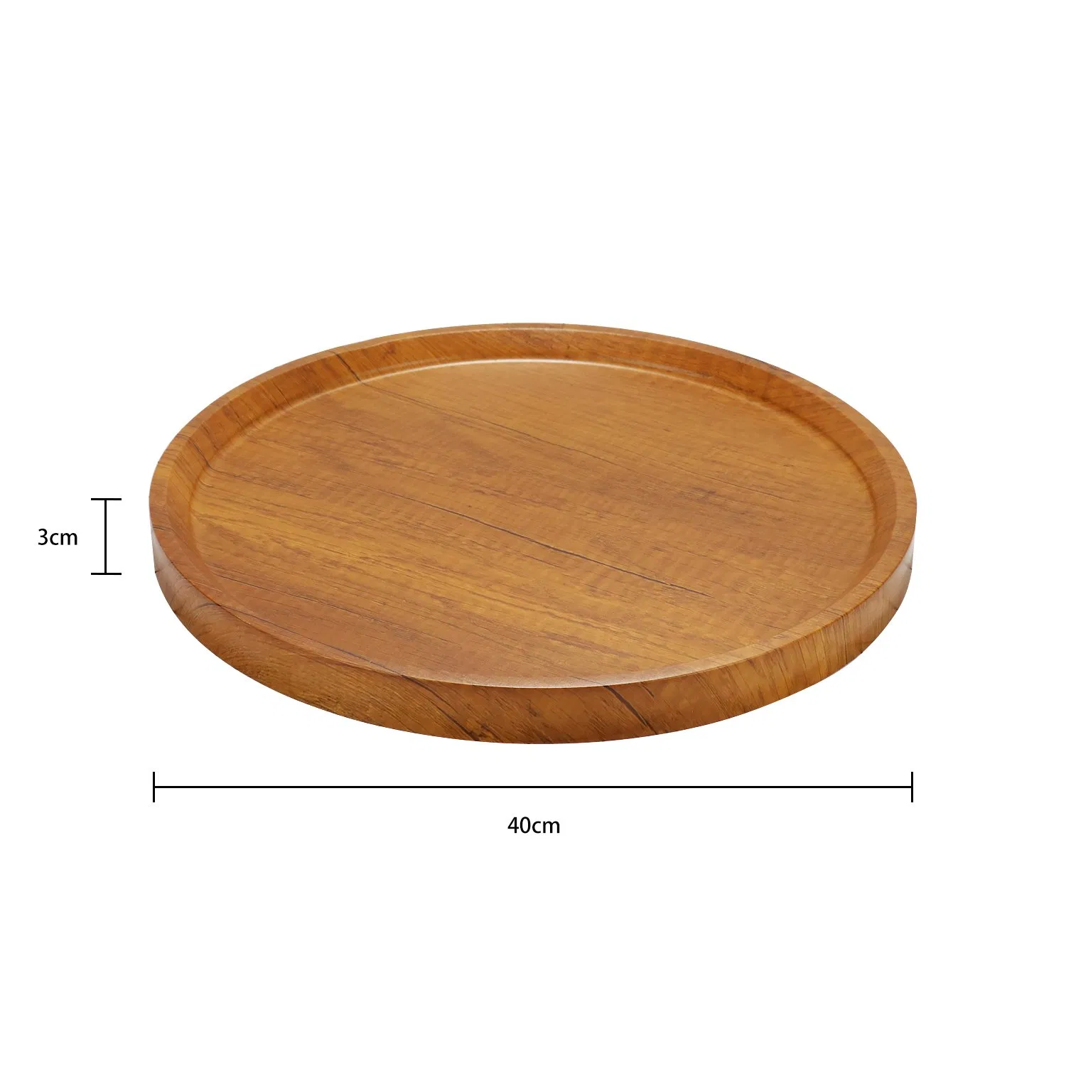 Food Serving Cheese Board Lunch Acacia Bamboo Wood Cutlery Round Wooden Tray