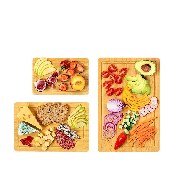 Bamboo Boards for Kitchen Wood Cutting Board for Chopping Board Serving Tray With Handle