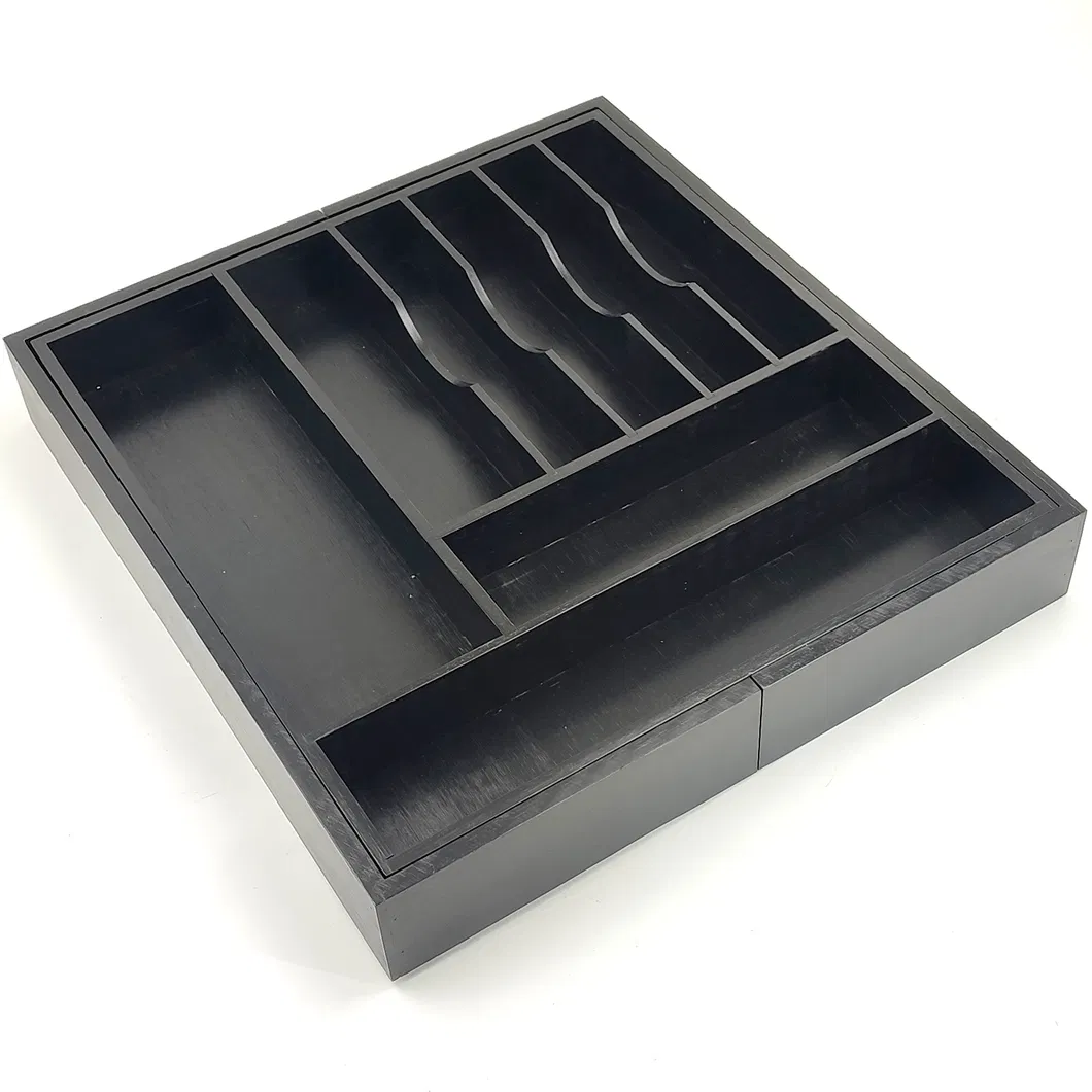 Kitchen Drawer Organizer Utensil Holder and Cutlery Bamboo Expandable Silverware Tray
