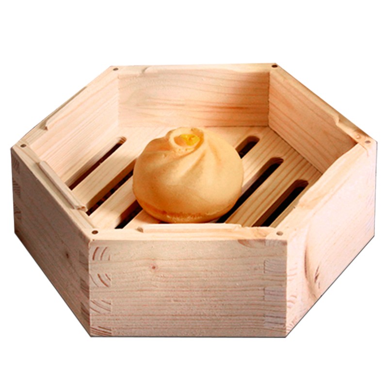 Bamboo Hexagonal Wooden Steamer Basket Handmade Natural for Dumplings and Vegetables