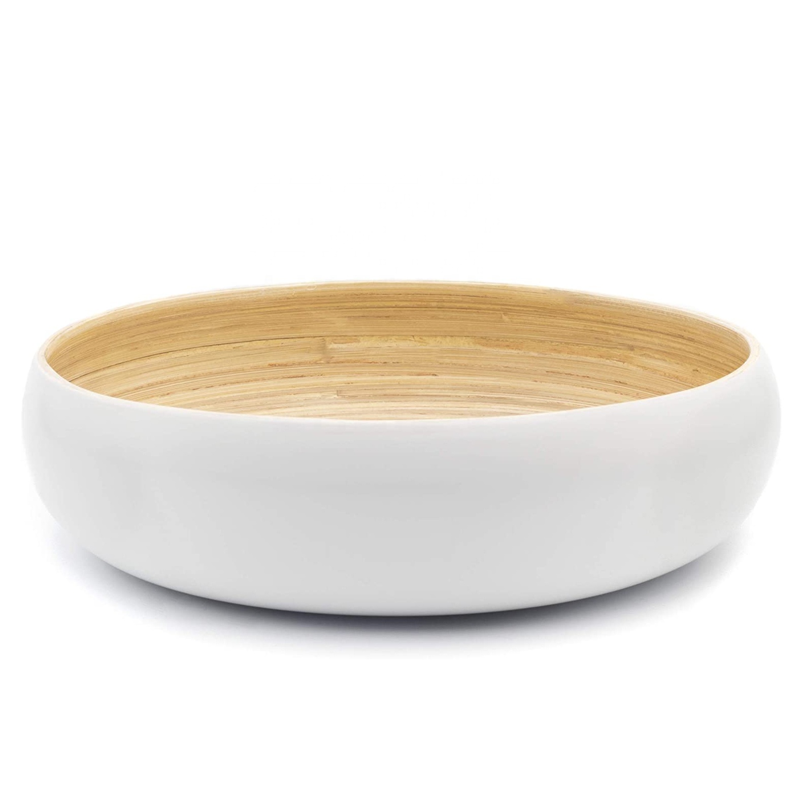 Handmade Bamboo Fruit Bowl, Fiber Bamboo Salad Serving Bowl Eco-friendly Biodegradable Bamboo Salad Bowls Gift Sets Kitchen