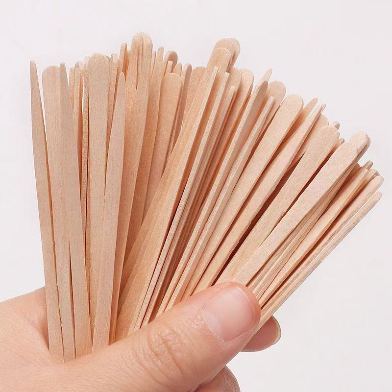 Custom Wooden / Bamboo Small Mini Spatula Cosmetics Spatulas Disposable Medical Wooden Spatula Cosmetic